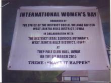 International Women's Day on 6.3.2015 at Trep Pale Club Hall Jowai-1