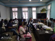 Meeting with DC East Jaintia Hills; SP, East Jaintia Hills along with other dignitaries at the Deputy Commissioner’s Office, Khliehriat on the 9th April, 2020