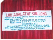 Lok Adalat held at the St. Dominic Savio's Higher Secondary School Mawkhar-Shillong 